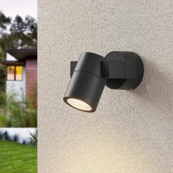 Lucande Udendørs Spot > udendørs vægspot Kavuna, rund, antracit, IP54