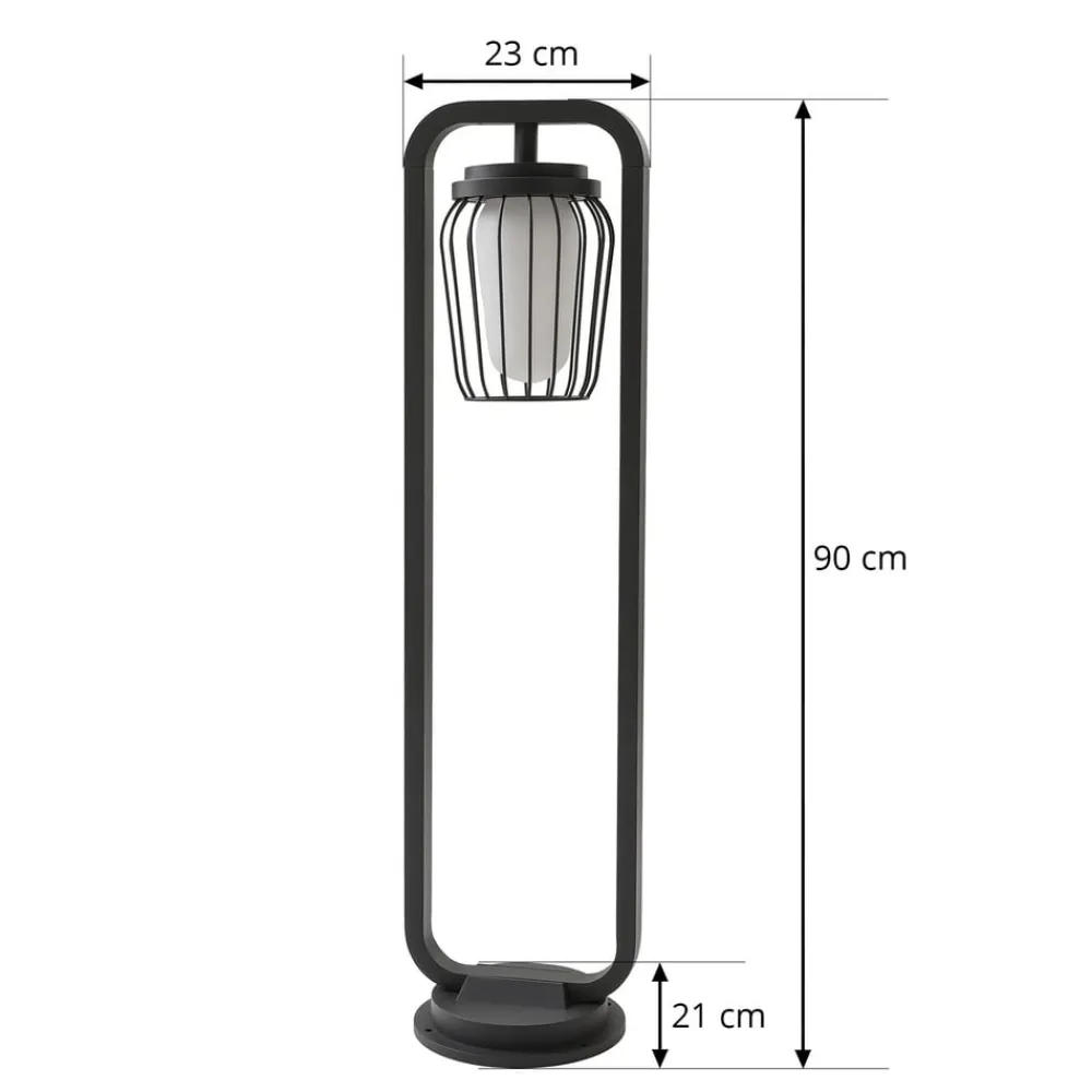 Lucande Gadebelysning > vejlampe Chandan, 90 cm, antracit, aluminium