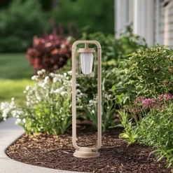 Lucande Gadebelysning > vejlampe Chandan, 90 cm, beige, metal, IP54
