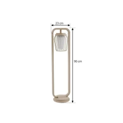 Lucande Gadebelysning > vejlampe Chandan, 90 cm, beige, metal, IP54