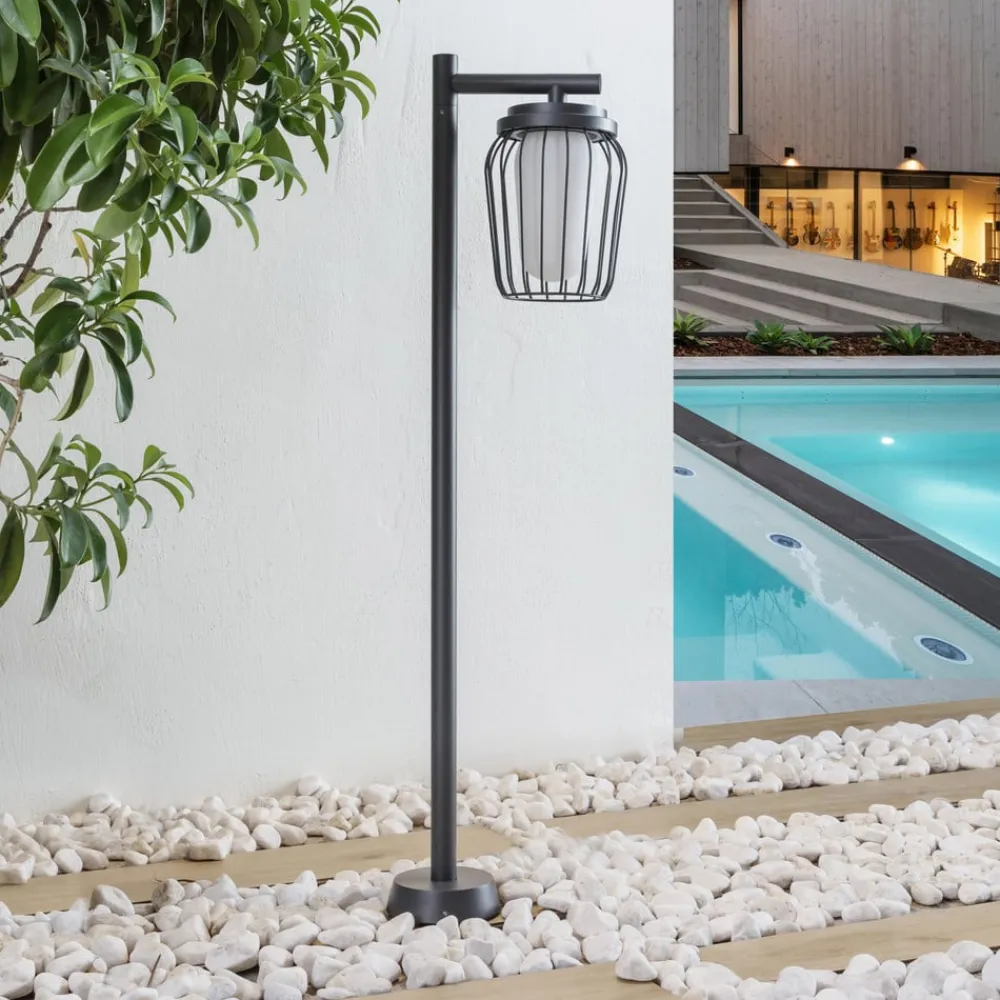 Gadebelysning ^ Lucande vejlampe Chandan, 100 cm, sort, aluminium