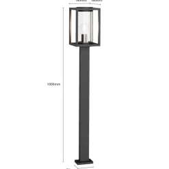Lucande Terrassebelysning|Gadebelysning > vejlampe Ferda, 100 cm, antracit, IP44