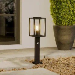 Lucande Gadebelysning Med Sensor|Terrassebelysning > vejlampe Ferda, 60 cm, sensor, antracit, IP44