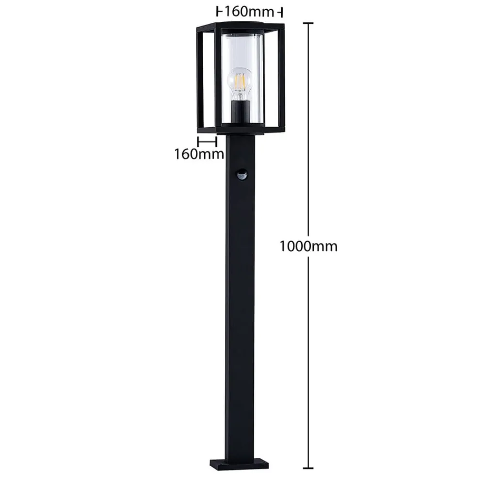 Lucande Gadebelysning Med Sensor|Terrassebelysning > vejlampe Ferda, 100 cm, sensor, antracit, IP44