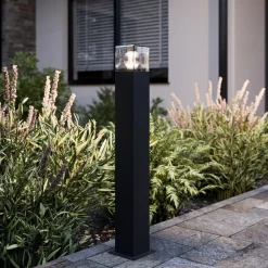 Lucande Gadebelysning > vejlampe Keke, højde 70 cm, antracit, aluminium