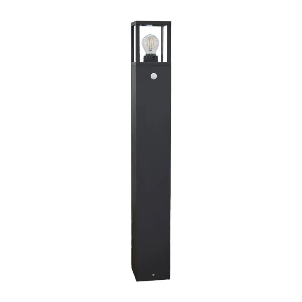 Lucande Gadebelysning Med Sensor|Terrassebelysning > vejlampe Klemens, 90 cm, sensor, antracit, E27