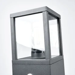 Lucande Gadebelysning Med Sensor|Terrassebelysning > vejlampe Klemens, 90 cm, sensor, antracit, E27