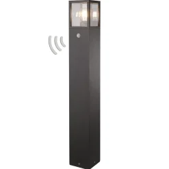 Lucande Gadebelysning Med Sensor|Terrassebelysning > vejlampe Klemens, 90 cm, sensor, antracit, E27