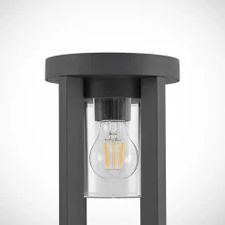 Lucande Gadebelysning > vejlampe Overa, grå, metal, 68 cm, IP44, E27