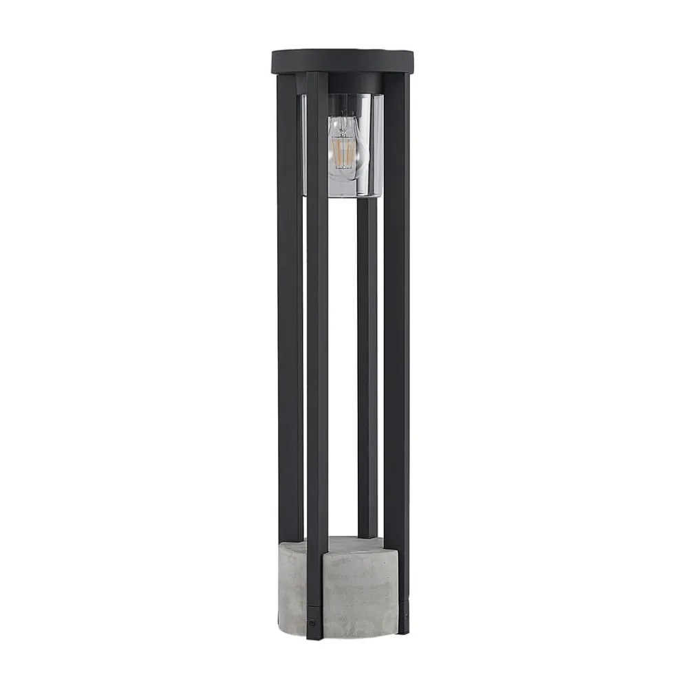 Lucande Gadebelysning > vejlampe Overa, grå, metal, 68 cm, IP44, E27
