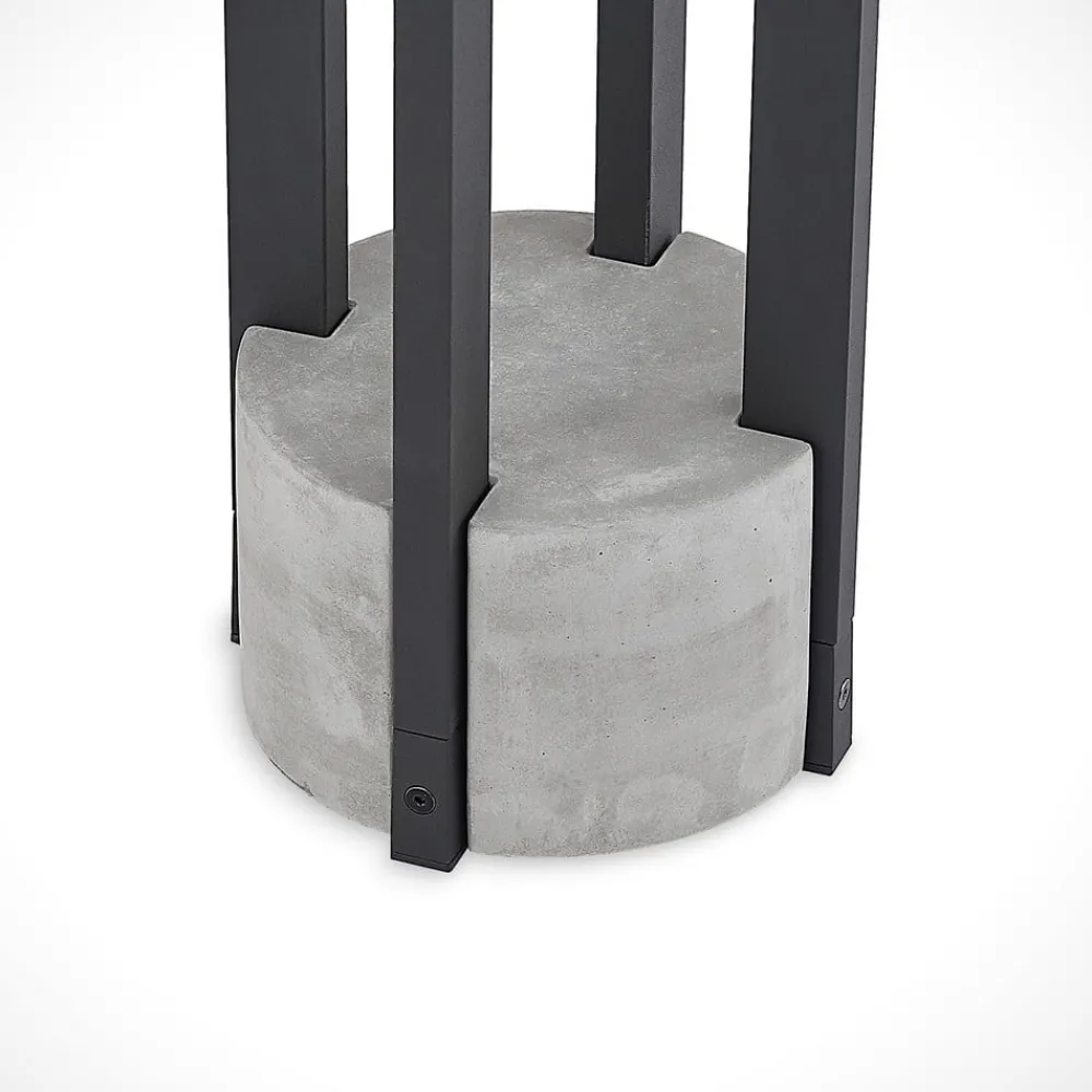 Lucande Gadebelysning > vejlampe Overa, grå, metal, 68 cm, IP44, E27