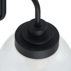 Lucande Væg- Og Spejllamper|Væglamper > væglampe Badolo, sort, glas, 25 cm høj, IP44