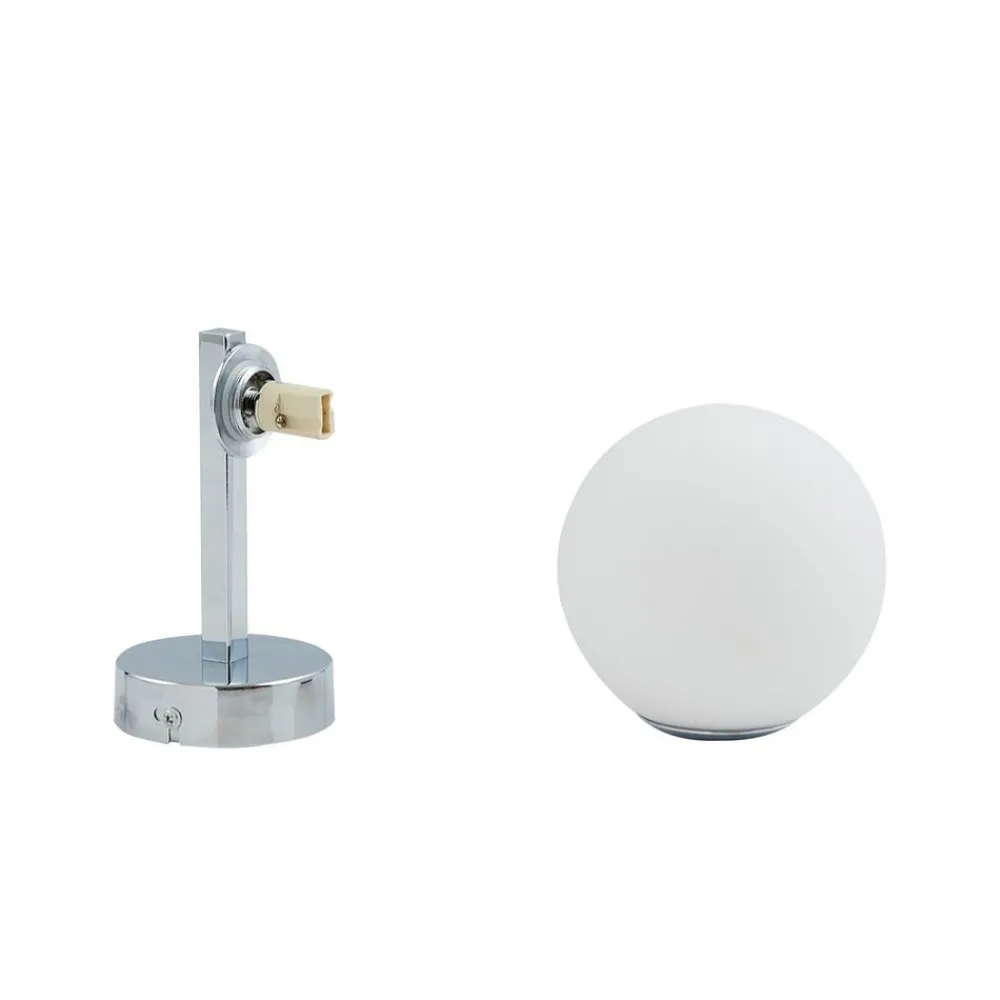 Lucande Væg- Og Spejllamper|Væglamper > væglampe Bidolo, kromfarvet, glas, Ø 12 cm, IP44