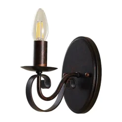 Gang|Væglamper ^ Lucande væglampe Caleb, 18 cm, rustfarvet, metal, E14