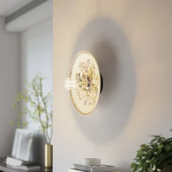 Lucande Væglamper|Væglamper > væglampe Faelira, pink/hvid, keramik