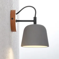 Gang|Væglamper ^ Lucande væglampe Kalinda, sæt med 2, grå, beton, E14