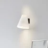 Lucande Væglamper > væglampe Timido, hvid/sort, glas, 16,5 cm høj