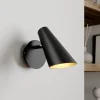 Lucande Pendellamper|Væglamper > væglampe Wibke, højde 24 cm, sort, guld, metal