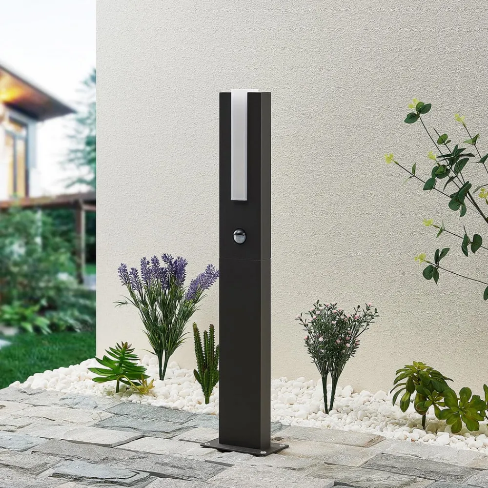 Gadebelysning Med Sensor|Terrassebelysning ^ Lucande Virgalia LED-vejlampe, bevægelsessensor, 65 cm, IP54