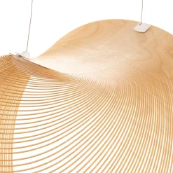 Pendellamper ^ Luceplan Illan LED-hængelampe i træ, dæmpbar Ø 60 cm
