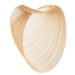 Pendellamper ^ Luceplan Illan LED-hængelampe i træ, dæmpbar Ø 60 cm