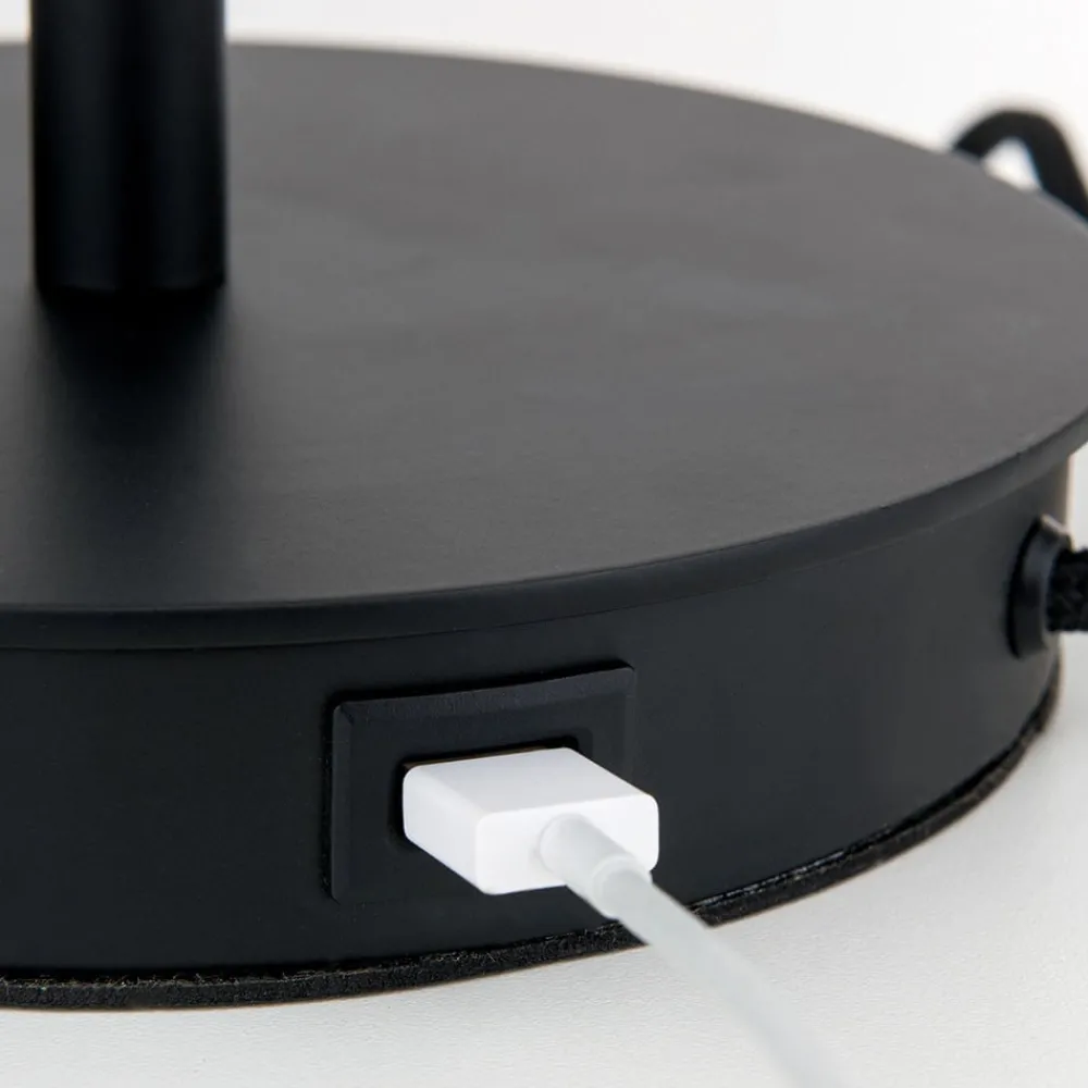 ORION Bordlamper > Ludwig bordlampe med USB-port, sort