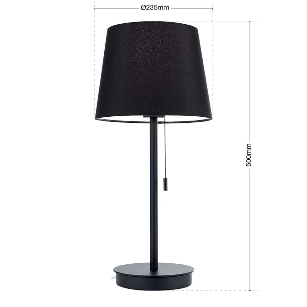 ORION Bordlamper > Ludwig bordlampe med USB-port, sort