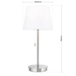 ORION Bordlamper > Ludwig bordlampe med USB-port, hvid/mat nikkel