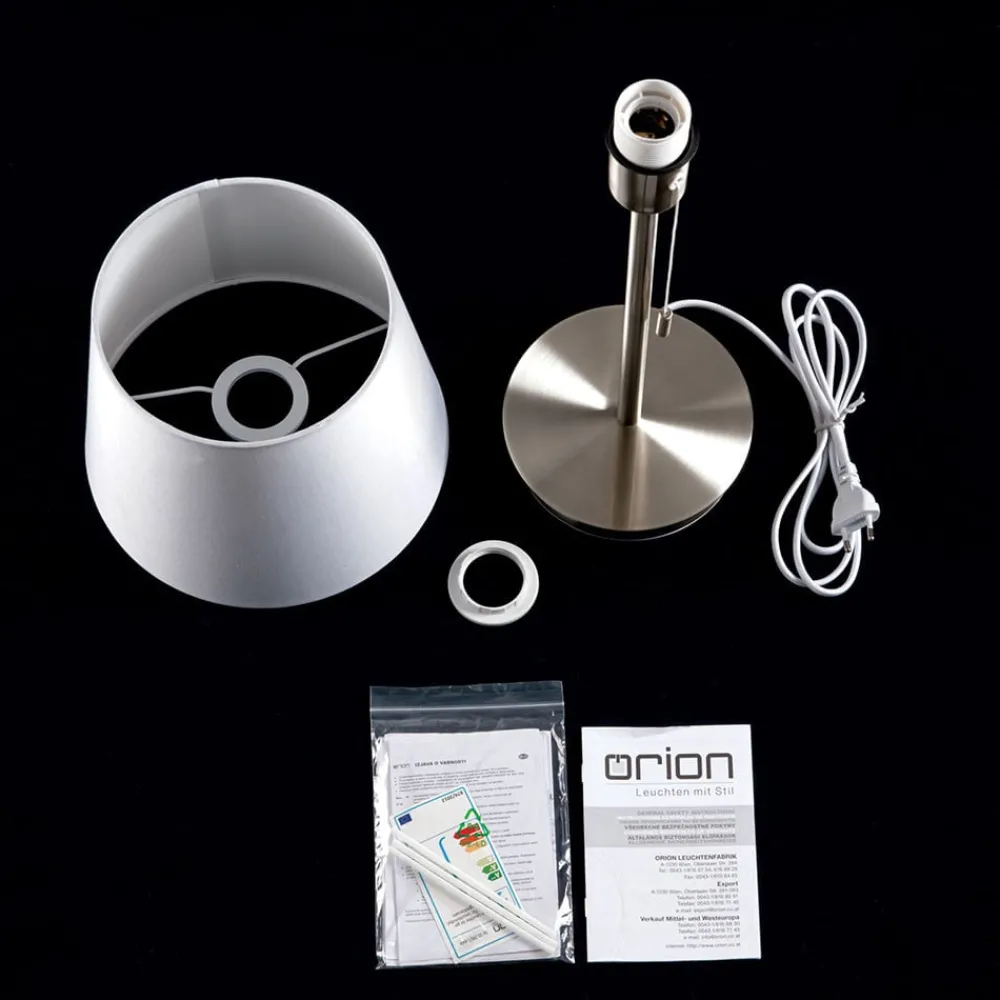 ORION Bordlamper > Ludwig bordlampe med USB-port, hvid/mat nikkel
