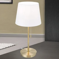 ORION Bordlamper > Ludwig bordlampe med USB-port, hvid/antik messing