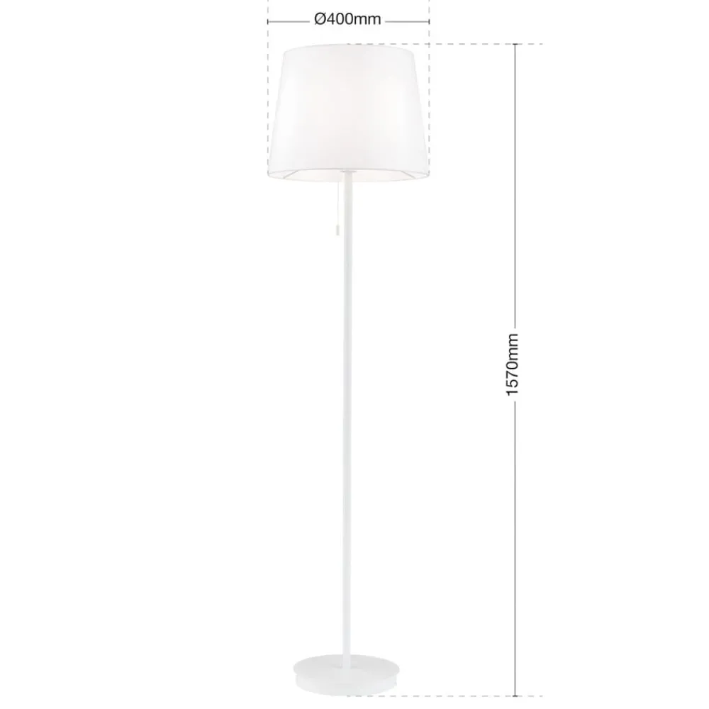 ORION Gulvlamper|Gulvlamper > Ludwig gulvlampe i tekstil, hvid