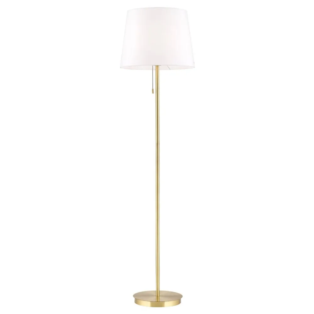 ORION Gulvlamper > Ludwig tekstilgulvlampe, antik messing
