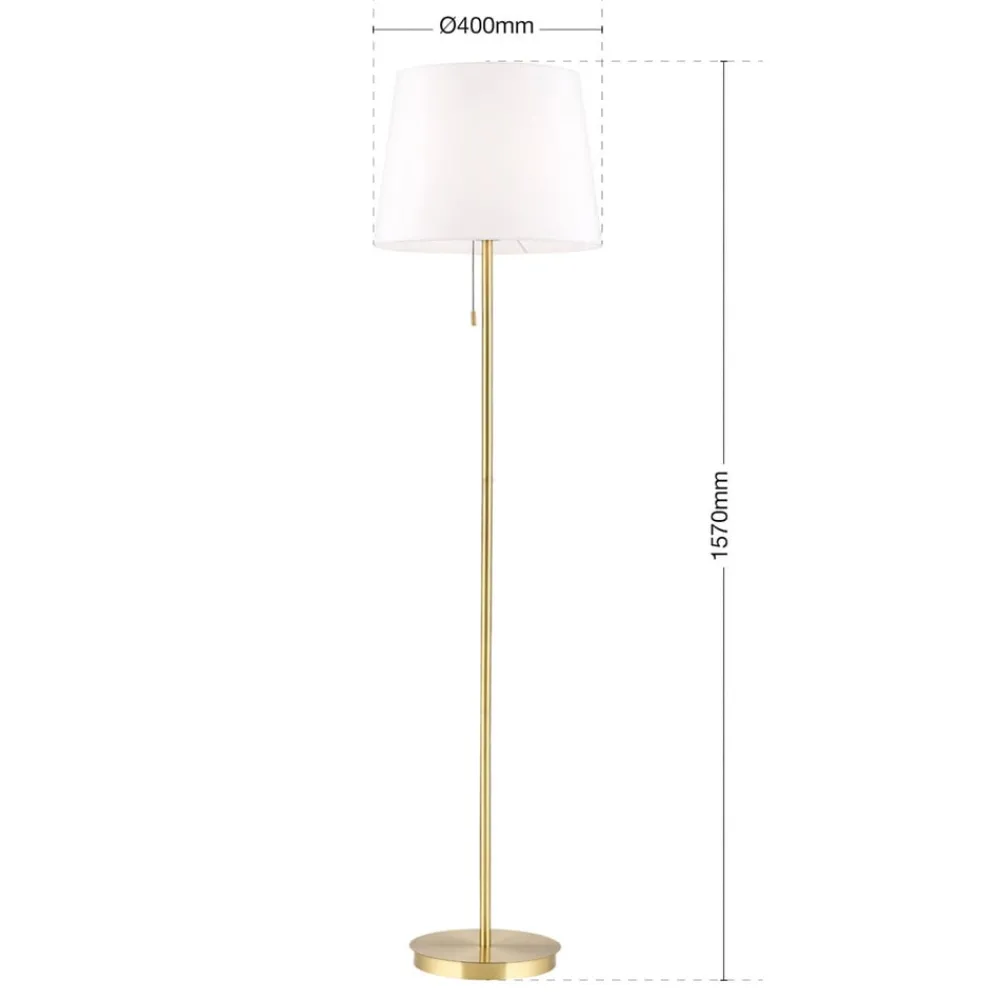 ORION Gulvlamper > Ludwig tekstilgulvlampe, antik messing
