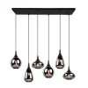 Trio Lighting Pendellamper > Lumina pendel, 6-lys, sort/krom, glas
