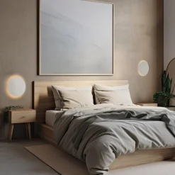 TK Lighting Væglamper|Væglamper > Luna væglampe, beige, indirekte lys, Ø 30 cm, stål
