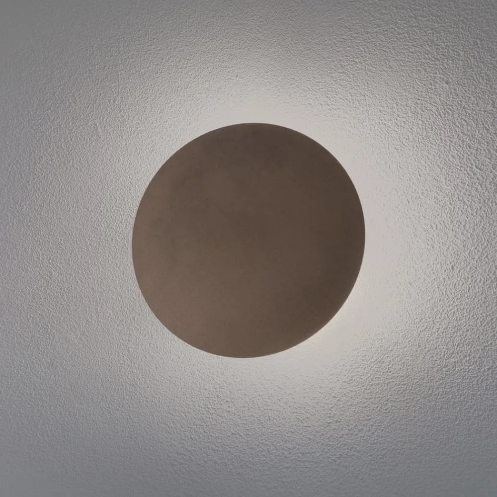 Væglamper|Væglamper ^ TK Lighting Luna væglampe, brun, indirekte lys, Ø 30 cm, stål