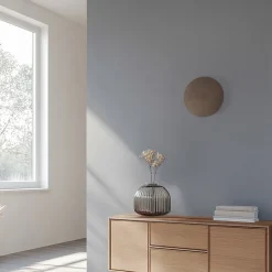 Væglamper|Væglamper ^ TK Lighting Luna væglampe, brun, indirekte lys, Ø 30 cm, stål