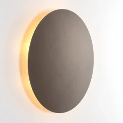 Væglamper|Væglamper ^ TK Lighting Luna væglampe, brun, indirekte lys, Ø 30 cm, stål