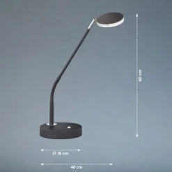 FH Lighting Arbejdsrum/Kontor > Lunia LED-bordlampe, kan dæmpes, sandet sort