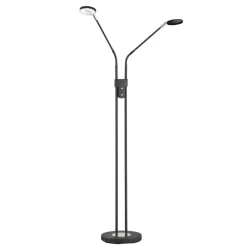 FH Lighting Arbejdsrum/Kontor|Gulvlamper > Lunia LED-gulvlampe, 2 lyskilder, sandet sort