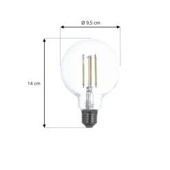 Dæmpbar Led-Pære|Filament Pære ^ LUUMR LED-pære, E27 G95 7W, smart, klar