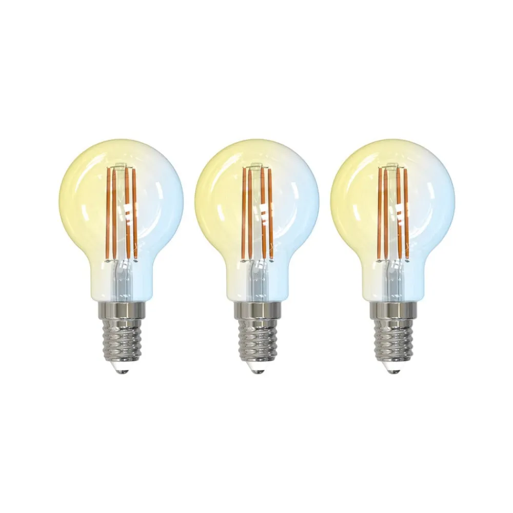LUUMR Dæmpbar Led-Pære|Filament Pære > Smart LED-dråbepære sæt med 3 E14 4,2W CCT klar Tuya