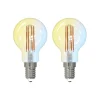 LUUMR Dæmpbar Led-Pære|Filament Pære > Smart LED-dråbepære sæt med 2 E14 4,2W CCT klar Tuya
