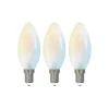 LUUMR Dæmpbar Led-Pære|Filament Pære > Smart LED-dråbepære sæt med 3 E14 4,2W CCT klar Tuya