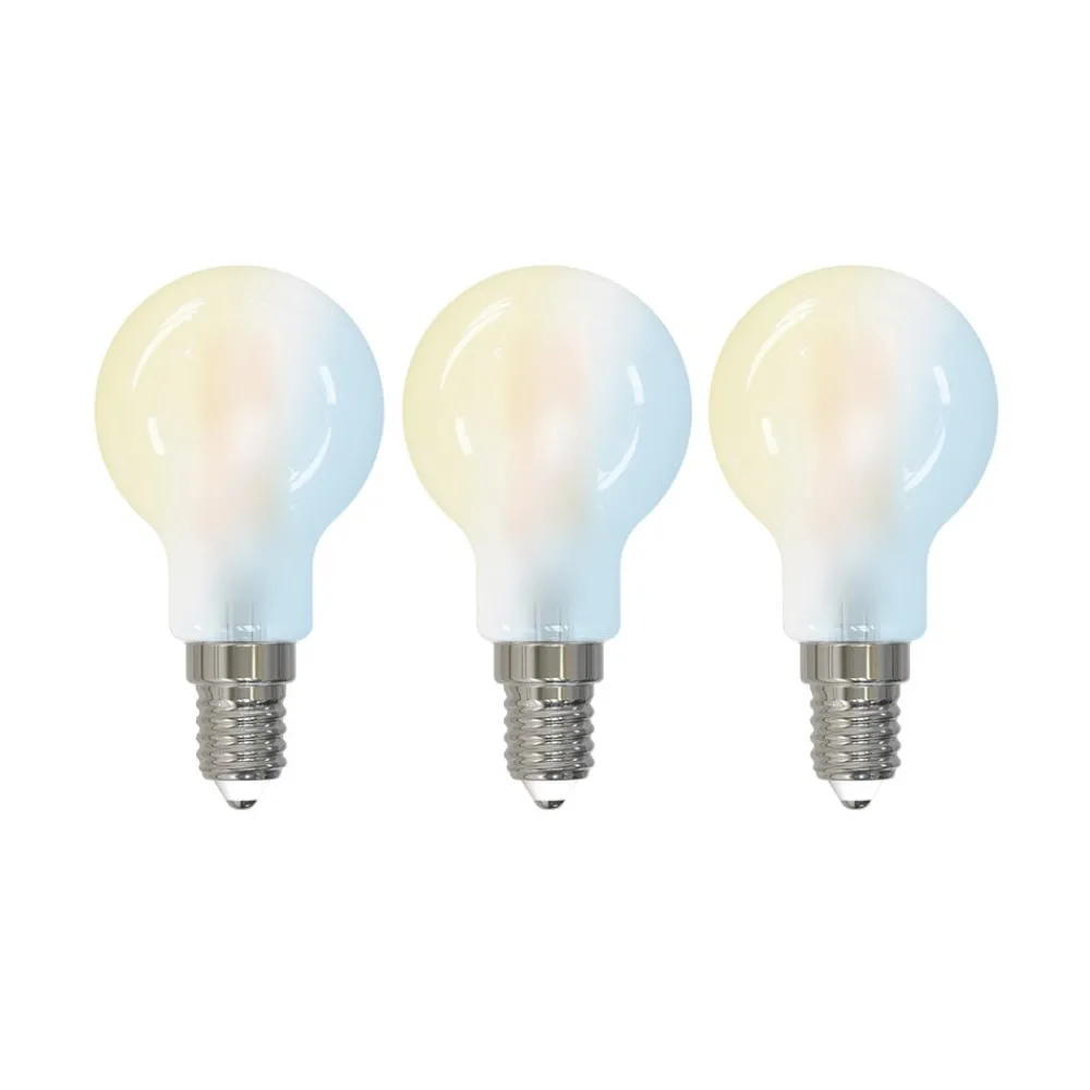Dæmpbar Led-Pære|Smarte Lyskilder ^ LUUMR Smart LED-dråbepære, sæt med 3, E14, 4,2W, mat, Tuya