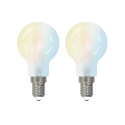 Smarte Lyskilder ^ LUUMR Smart LED-dråbepære, sæt med 2, E14, 4,2W, mat, Tuya