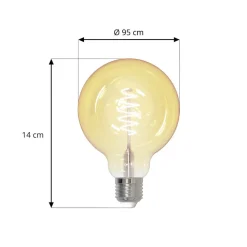 LUUMR Dæmpbar Led-Pære|Filament Pære > Smart LED E27 G95 4,9W klar ZigBee Hue
