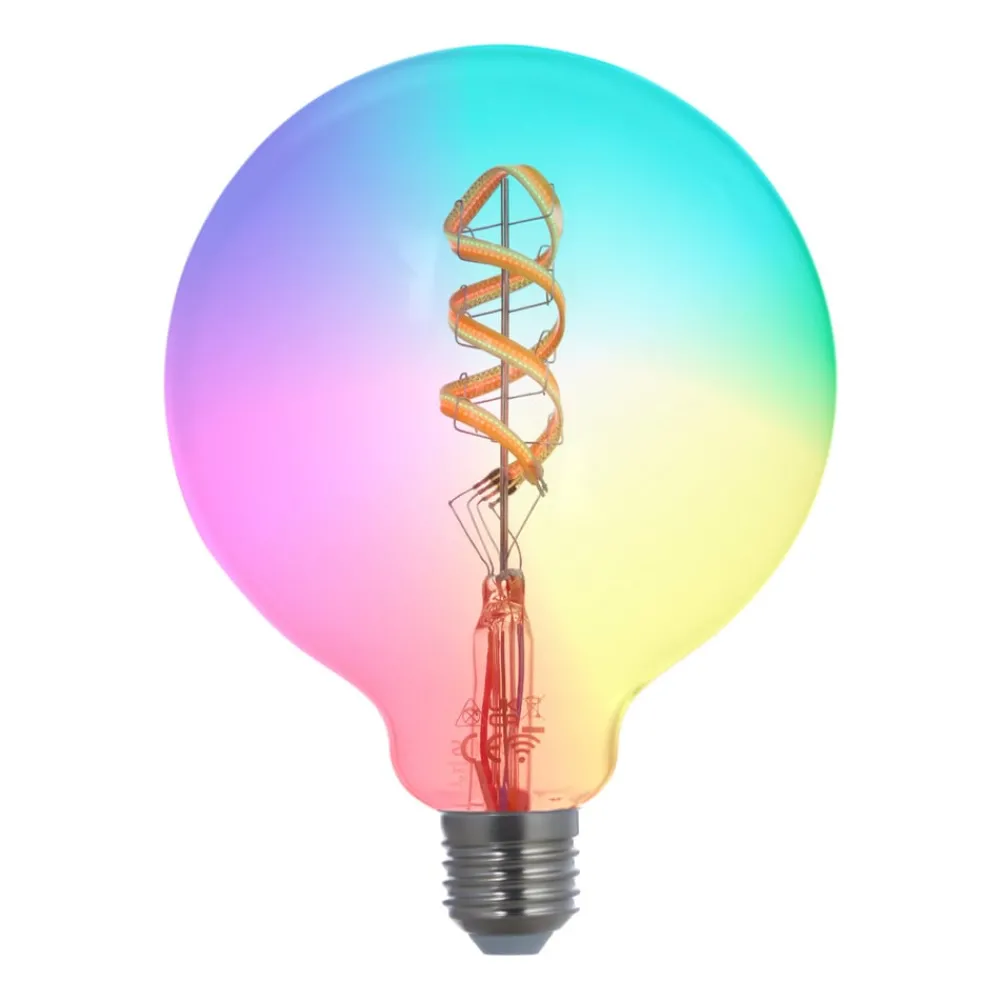 LUUMR Dæmpbar Led-Pære|Filament Pære > Smart LED, E27, G125, 4W, RGB, Tuya, WLAN, klar, CCT