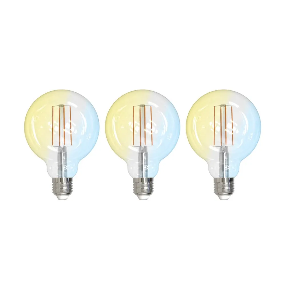 LUUMR Dæmpbar Led-Pære|Filament Pære > Smart LED E27 G95 7W ZigBee Philips Hue sæt med 3 stk