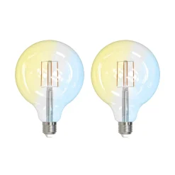 LUUMR Smarte Lyskilder > Smart LED E27 G125 7W ZigBee Philips Hue sæt med 2 stk